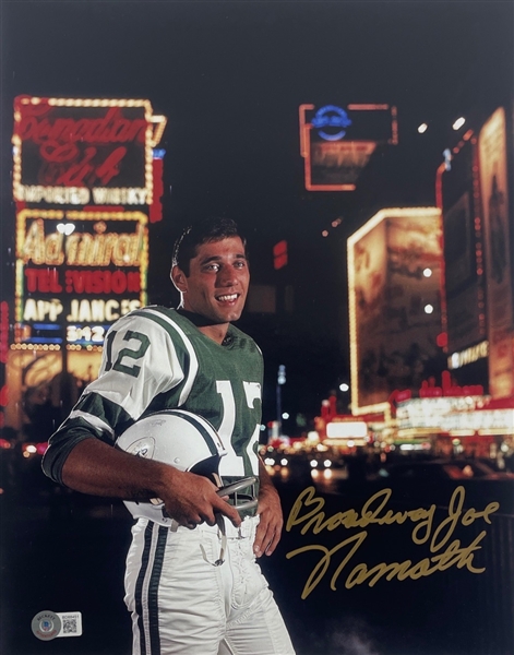 "Broadway" Joe Namath Signed 11" x 14" Photo (BAS COA)(Steve Grad Autograph Collection)