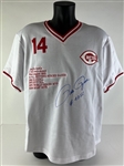 Pete Rose Signed Cincinnati Reds Embroidered Stat Jersey (Global Authentics)