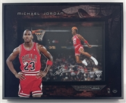 Michael Jordan Signed 88 Slam Dunk Shadow Box Collection Display (UDA COA)