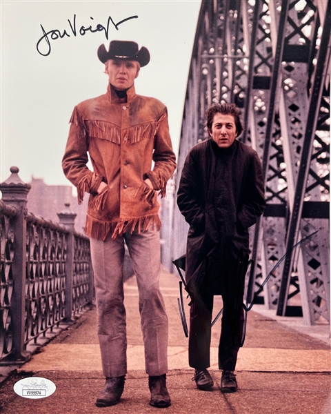 Midnight Cowboy: Dustin Hoffman & Jon Voight Signed 8 x 10 Color Photo (JSA COA)