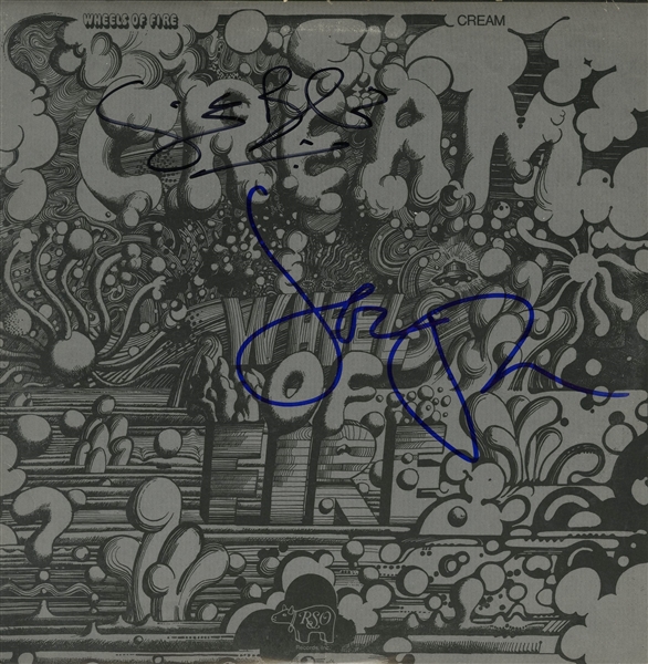 Cream: Jack Bruce and Ginger Baker Signed "Wheels of Fire" Album Cover (ACOA LOA)