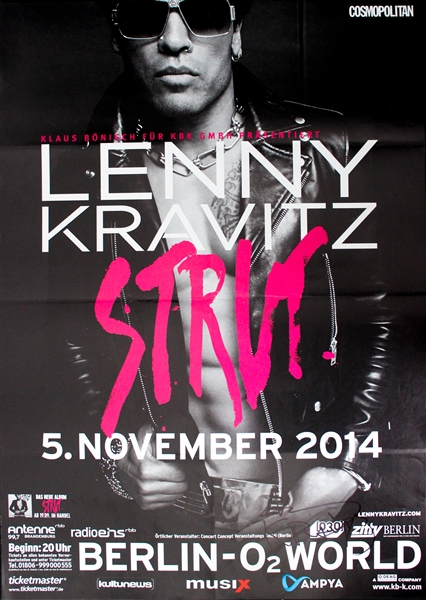 Lenny Kravitz Signed German 24" x 36” Tour Poster (Beckett/BAS Guaranteed)