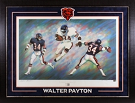 Walter Payton Signed & Framed Limited Edition Lithograph (Beckett/BAS LOA)