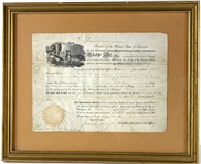 President James Monroe Signed Land Grant in Custom Framed Display (Beckett/BAS Guaranteed)