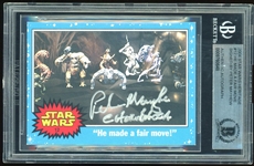 Star Wars: Peter Mayhew Signed 2004 Star Wars Trading Card #12 (BAS Encapsulated)