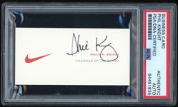 Nike: Phil Knight Signed Personal Business Card (PSA/DNA Encapsulated)