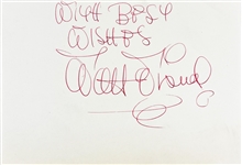 Walt Disney Signed & Inscribed 4.5" x 6.5" Sheet with Spectacular Autograph (JSA LOA)