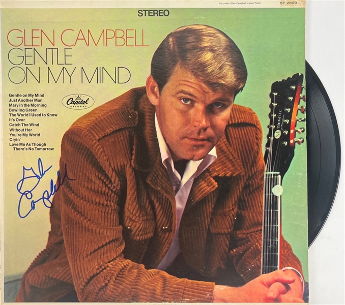 Glen Campbell Signed "Gentle On My Mind" Record Album (Beckett/BAS)