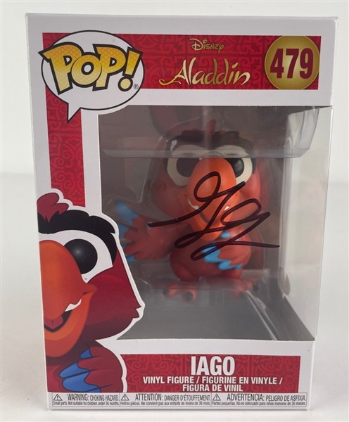 Aladdin: Gilbert Gottfried Signed Iago Funko Pop (JSA)