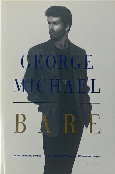 George Michael Signed "BARE" Hardcover Book w/ Rare "Wham!" LP Record & Newspaper Ad (Beckett/BAS Guaranteed)