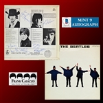 The Beatles Extraordinary Complete Group Signed "Help!" UK Record Album - One of only TWO Known to Exist! (Beckett/BAS Graded MINT 9)