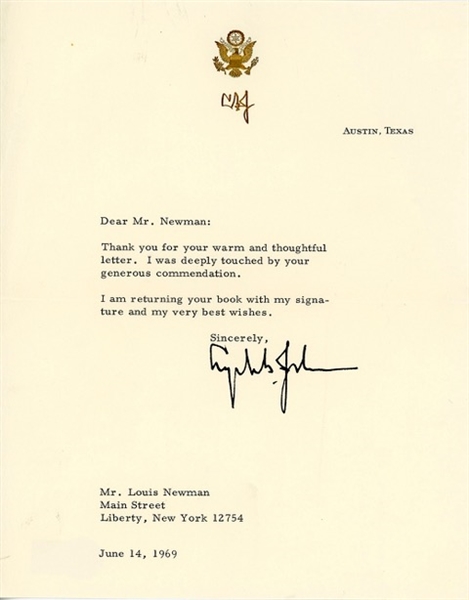 Lyndon B. Johnson Typed Letter Signed (Beckett/BAS LOA)