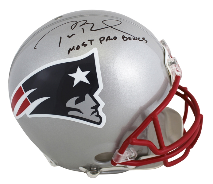 Tom Brady Signed New England Patriots Proline Model Helmet with "Most Pro Bowls" Inscription (TriStar)
