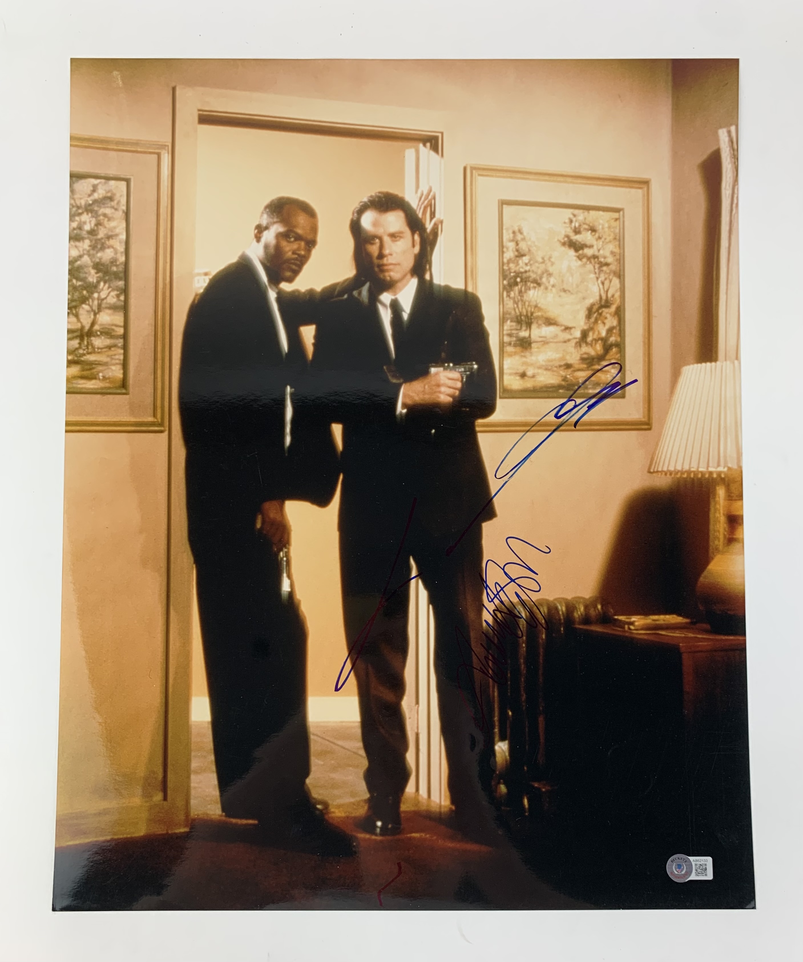Lot Detail Pulp Fiction John Travolta & Samuel L. Jackson Signed 16