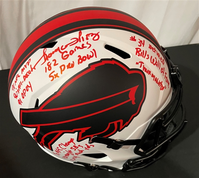 Thurman Thomas Signed & Stat Inscribed Lunar Eclipse Replica Helmet (Third Party Guaranteed)