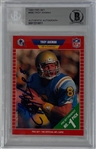 Troy Aikman Signed 1989 Pro Set #490 Rookie Card (Beckett/BAS Encapsulated)