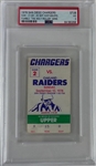 1978 Chargers VS. Raiders "Holy Roller" Game Ticket Stub (PSA/DNA Encapsualted)
