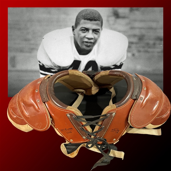 Ernie Davis High School Football Game Worn Shoulder Pads (Provenance from Mother)