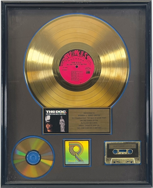 The DOC Ruthless Records RIAA Gold Record Award Presented to Dr. Dre & Warren Gs Parents!