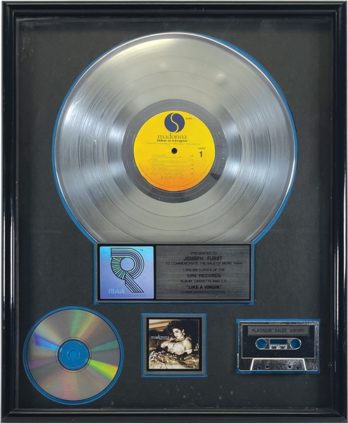 Madonna: RIAA Platinum Record Award Presented to Joseph Furst for "Like A Virgin"