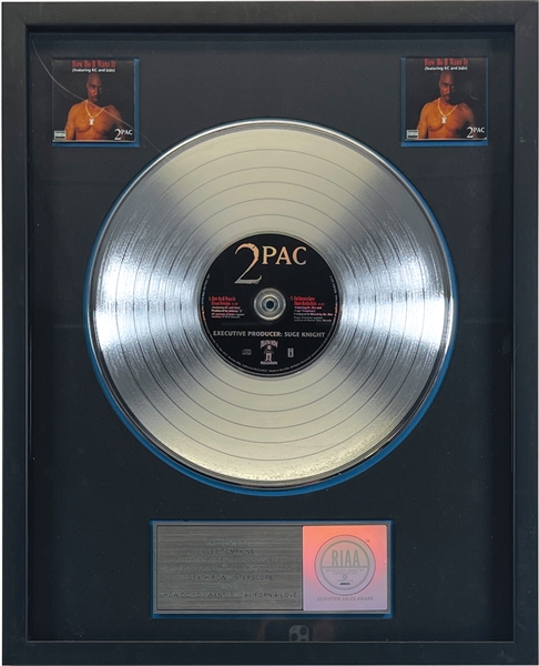 Tupac Shakur RIAA 2x Platinum Record Award for "How Do You Want It / California Love"