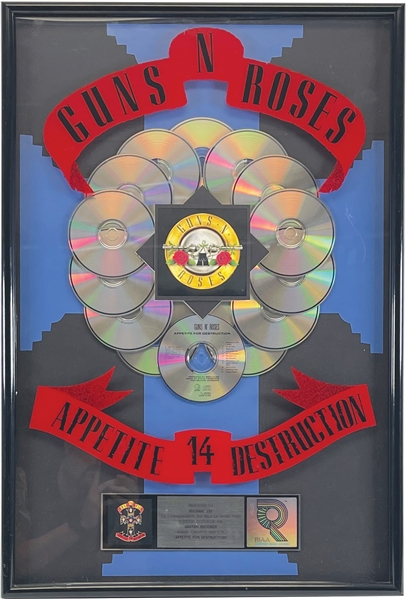 Guns N Roses Impressive 14x Platinum RIAA Commemorative Sales Award