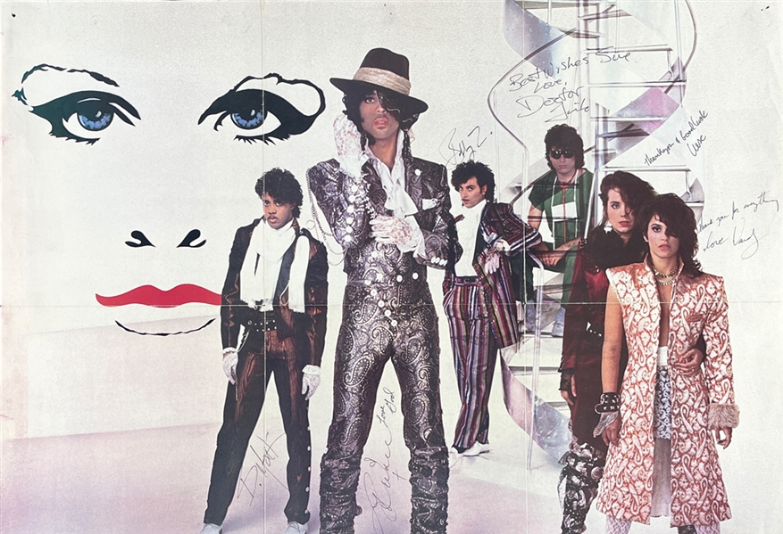 Prince & The Revolution ULTRA RARE Complete Group Signed 28 x 22 Promotional Poster (JSA LOA)