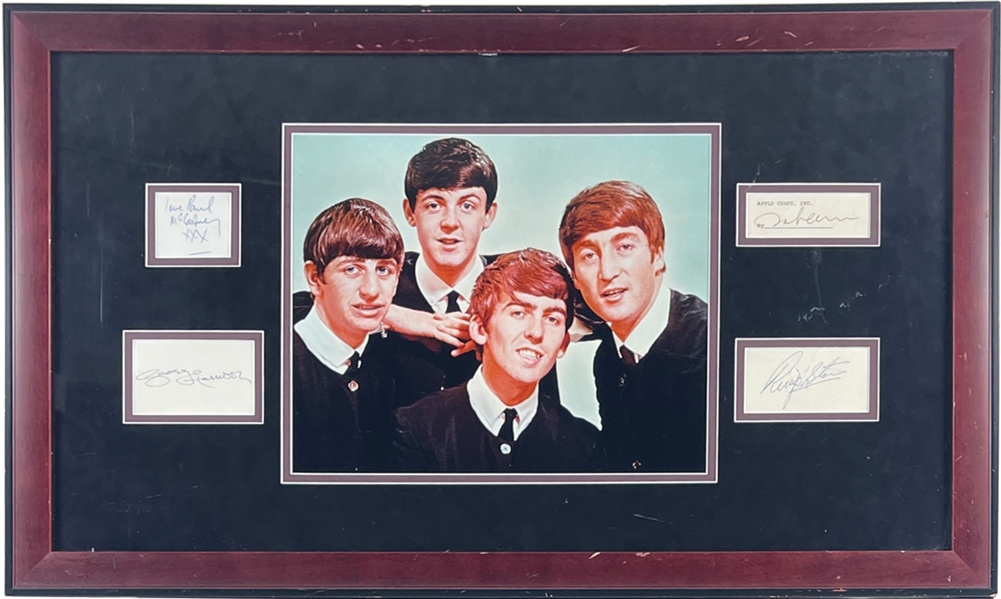 The Beatles Group Signature Set in Custom Framed Display (Beckett/BAS LOA)
