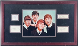 The Beatles Group Signature Set in Custom Framed Display (Beckett/BAS LOA)