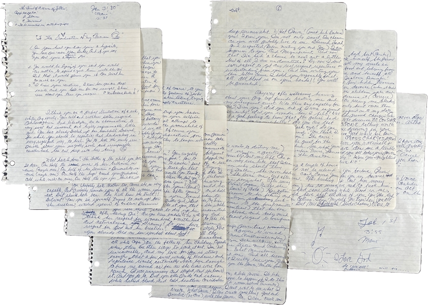 Marvin Gaye 8-Page Handwritten Letter to His Mother-In-Law with Shocking Content (JSA LOA)