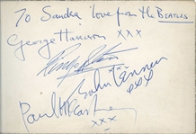 The Beatles Fully Group Signed 1963 Autumn Tour Autographs (4 Sigs) (UK) (Tracks COA) 