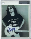 Eddie Van Halen Signed 7.5” x 10” Photo (Beckett/BAS Encapsulated)