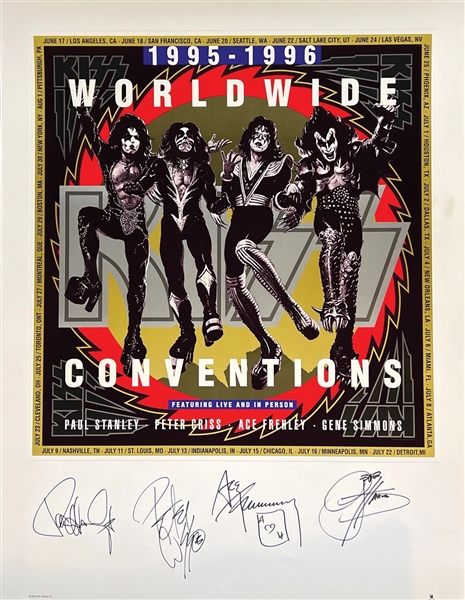 KISS Group Signed Poster (4 Sigs) (Beckett/BAS Authentication) 