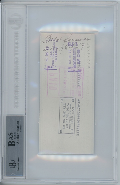 Madonna 1986 Handwritten & Signed Check (Beckett/BAS Encapsulated) 