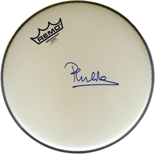 Genesis: Phil Collins In-Person Signed Drumhead (Third Party Guaranteed)