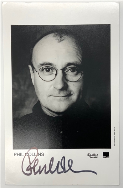 Phil Collins Signed 5.5” x 3.5” Promo Photo (Roger Epperson/REAL LOA)  