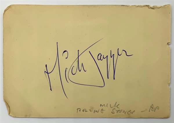 Rolling Stones: Mick Jagger Signed Vintage Autograph Book Page (Third Party Guaranteed)