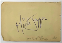 Rolling Stones: Mick Jagger Signed Vintage Autograph Book Page (Third Party Guaranteed)