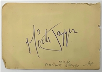 Rolling Stones: Mick Jagger Signed Vintage Autograph Book Page (Third Party Guaranteed)