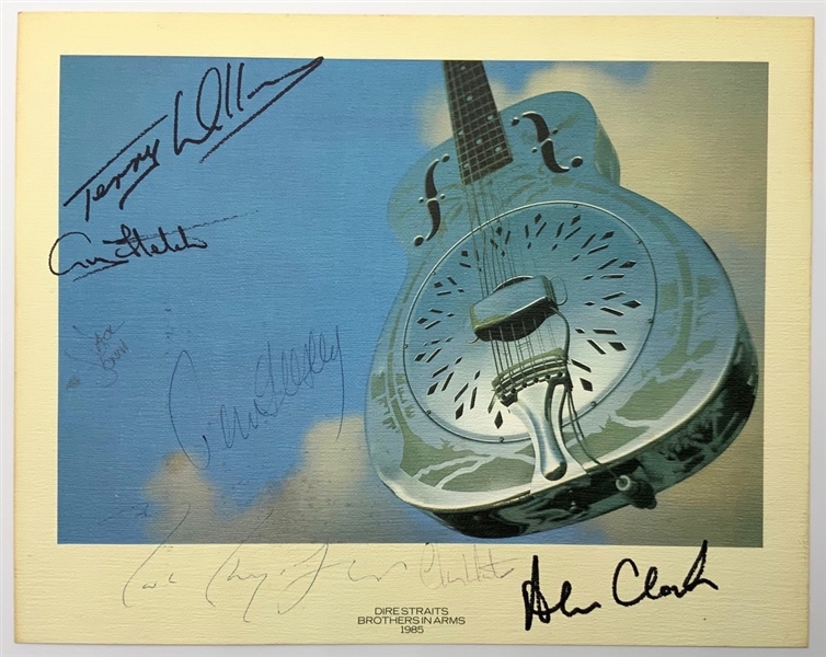 Dire Straits Group Signed “Brothers in Arms” 11.5” x 9.5” Print (7 Sigs) (Third Party Guaranteed)