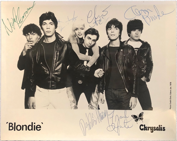 Blondie Group Signed 10” x 8” Promo Photograph (6 Sigs) (Roger Epperson/REAL LOA)  