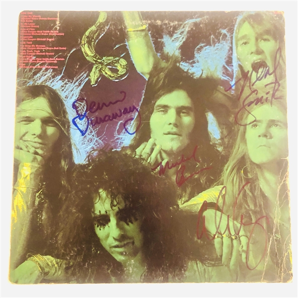 Alice Cooper Group In-Person Signed “Under my Wheels” Record Album (4 Sigs) (John Brennan Collection) (JSA Authentication)
