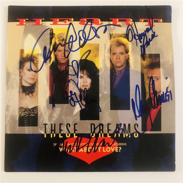 Heart Group In-Person Signed “These Dreams” 45 RPM (5 Sigs) (John Brennan Collection) (JSA Authentication)