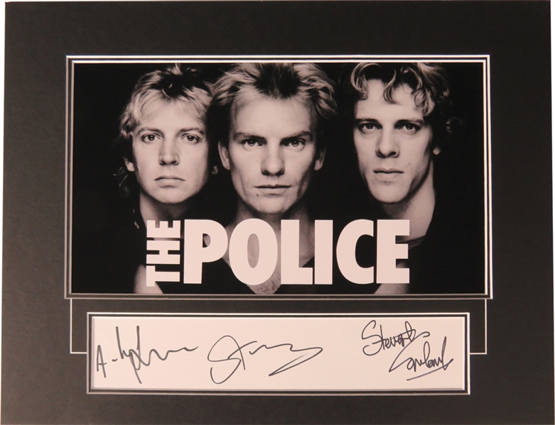 The Police Group Signed 18” x 14” Matted Display by 3 Members (JSA LOA)