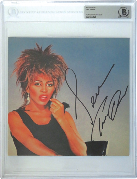 Tina Turner Signed 8” x 8” Color Photo (Beckett/BAS Encapsulated & JSA COA)