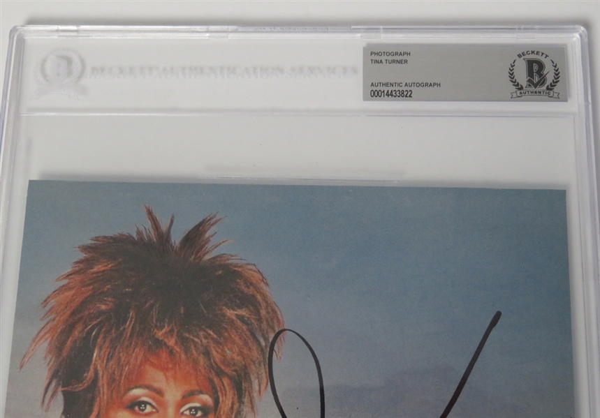 Tina Turner Signed 8” x 8” Color Photo (Beckett/BAS Encapsulated & JSA COA)