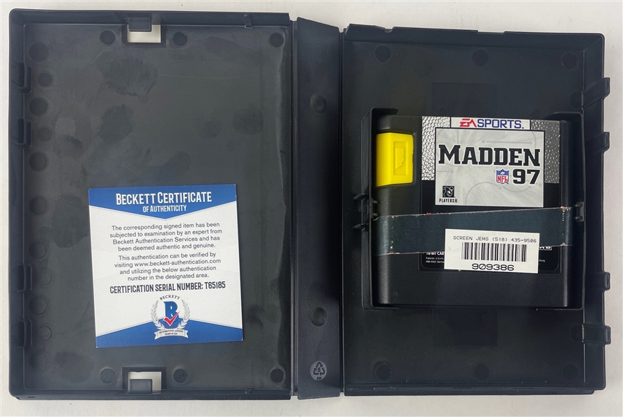 John Madden RARE Signed Madden 97 Sega Genesis Game Box with Game Catridge (Beckett/BAS COA)