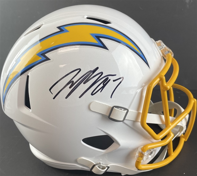 CHARGERS: Joey Bosa Signed White Full Size Helmet (Beckett/BAS) 