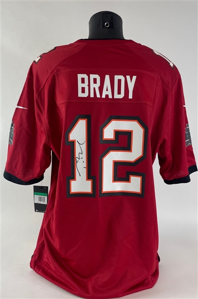 Tom Brady Signed Tampa Bay Buccaneers Red Alternate Nike Authentic On Field Jersey (Bucs COA & Beckett/BAS LOA)