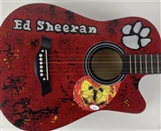 Ed Sheeran: Custom Painted and Signed Acoustic Guitar with a Custom Pickguard (JSA COA)